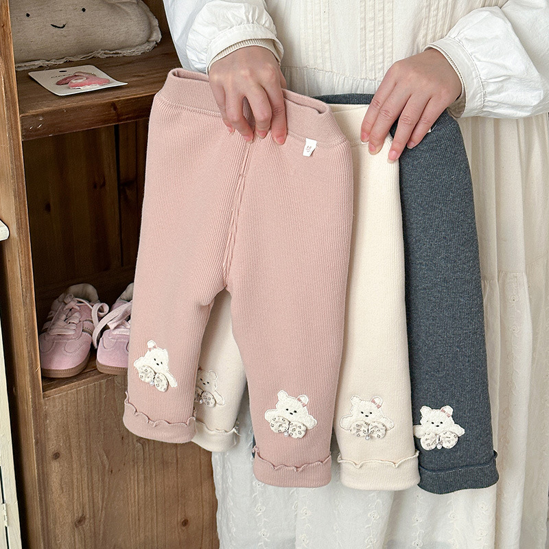 冬季新款婴幼儿 a类打底裤加厚冬装女宝加绒裤子女童卡通保暖长裤