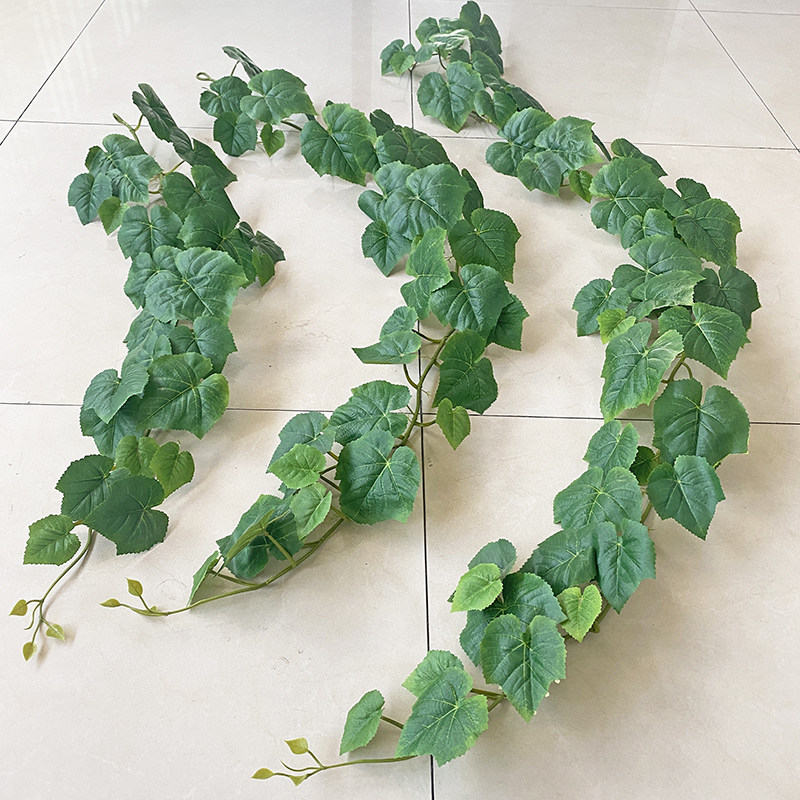 仿真藤条葡萄叶假花绿叶假树叶藤蔓植物婚庆吊顶装饰南瓜叶藤花艺