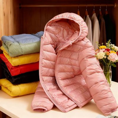 男女童连帽棉服中大童轻薄款外套