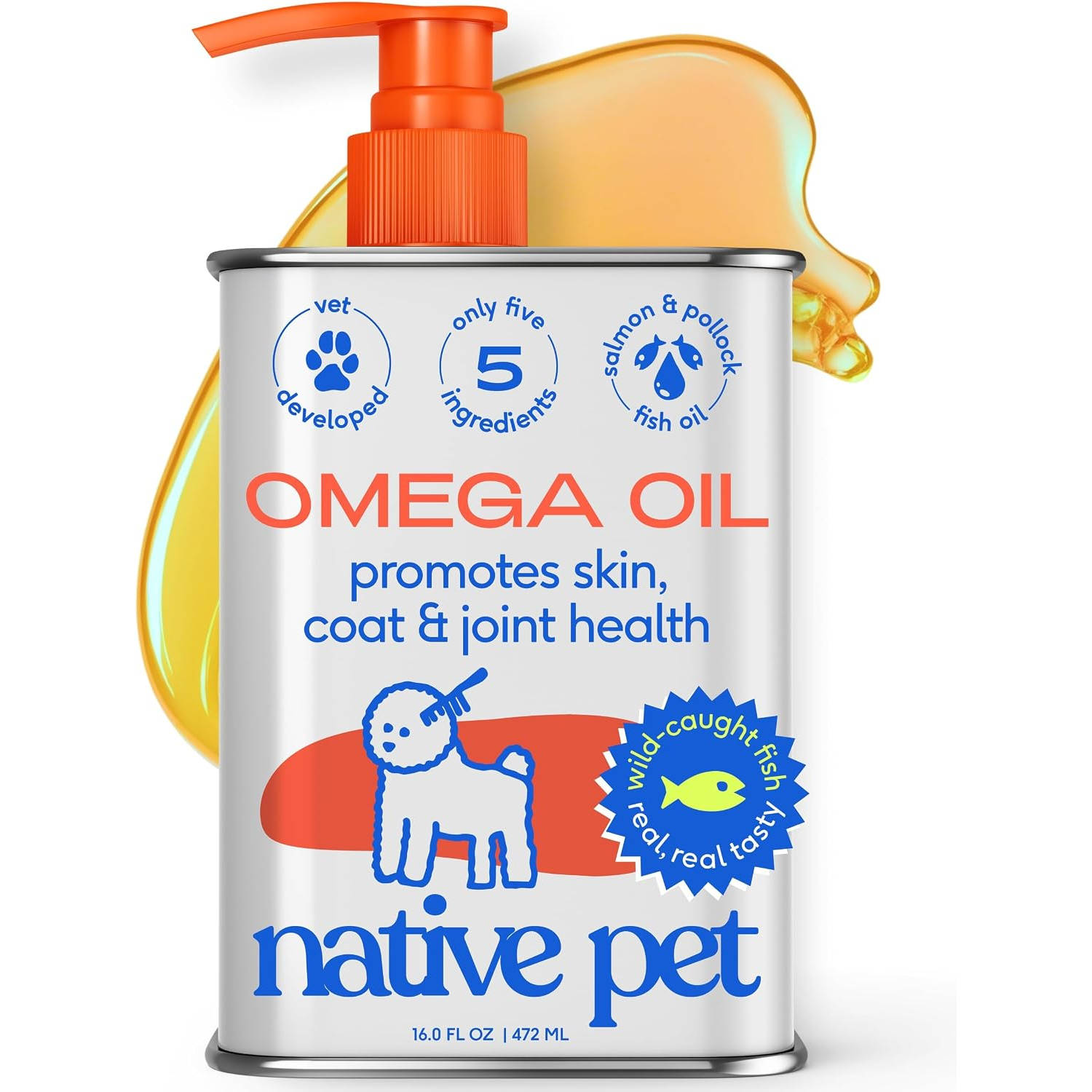美国Native Pet 含Omega369 EPA DHA 猫猫狗狗鱼油补充剂