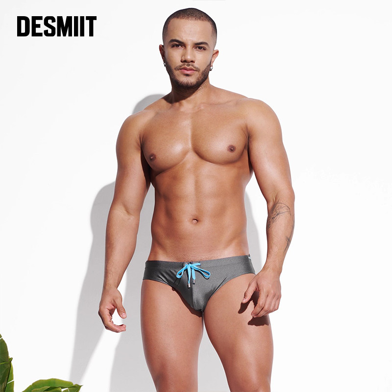 desmiit 速干防尴尬专业运动游泳裤男士成人低腰三角性感温泉泳裤