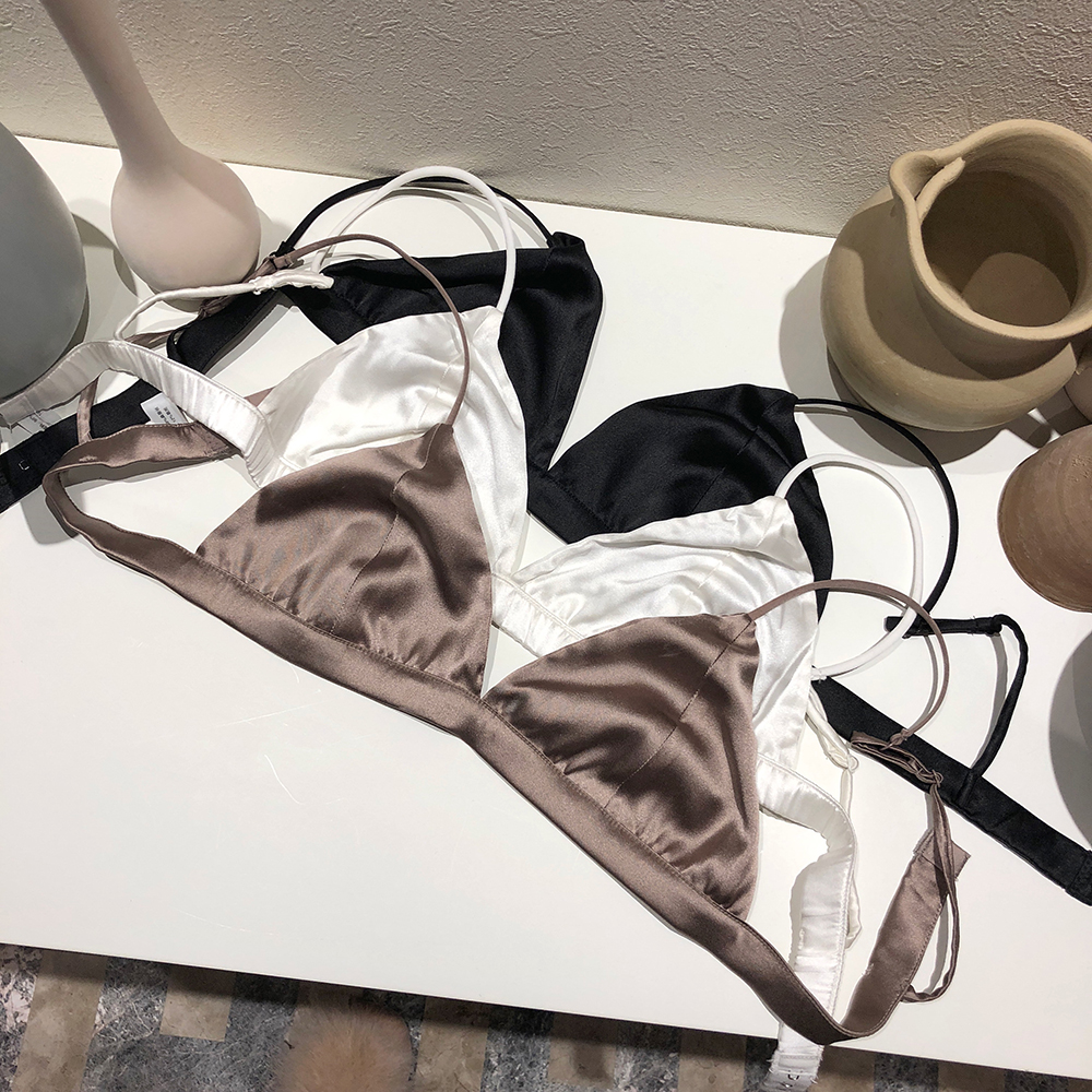 法式风细肩带无钢圈文胸定制