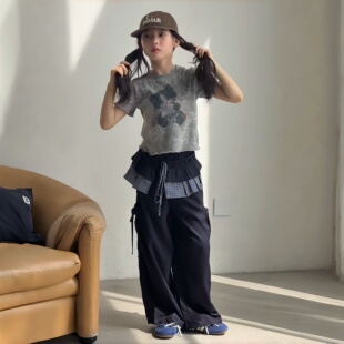 女童夏季薄款长裤套装童装新款洋气T恤裤子两件套儿童春夏短袖t潮