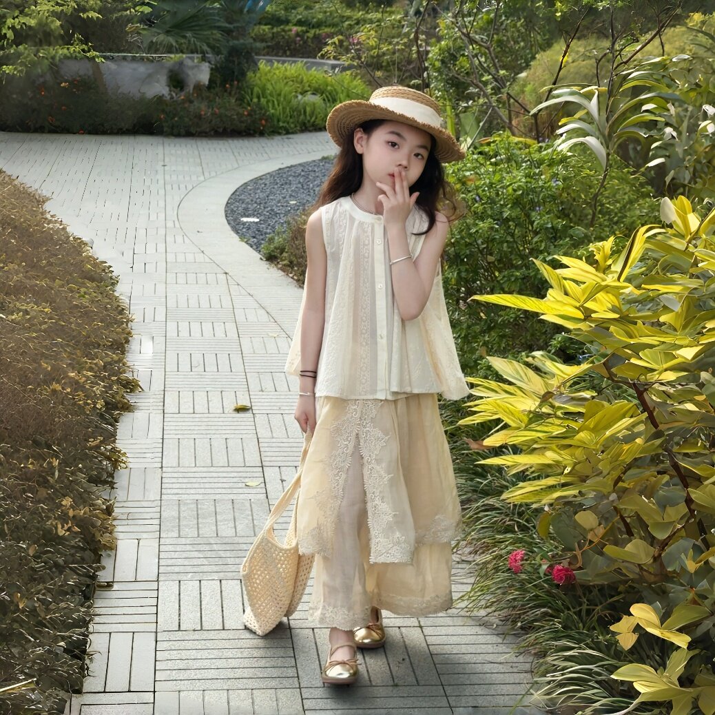 女童夏季背心套装童装女孩图片
