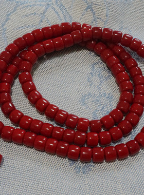 藏风馆 108颗藏式大桶珠红琉璃佛珠 手持念珠 脖挂 礼物