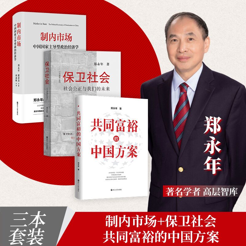 郑永年作品系列套装全3册共同富裕的中国方案+制内市场：中国国家主导型政治经济学+保卫社会：社会公正与我们的未来浙江人民L-封面