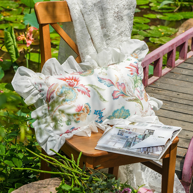 【爱奥】法式户外田园风抱枕咖啡厅沙发客厅庭院花园腰枕靠枕