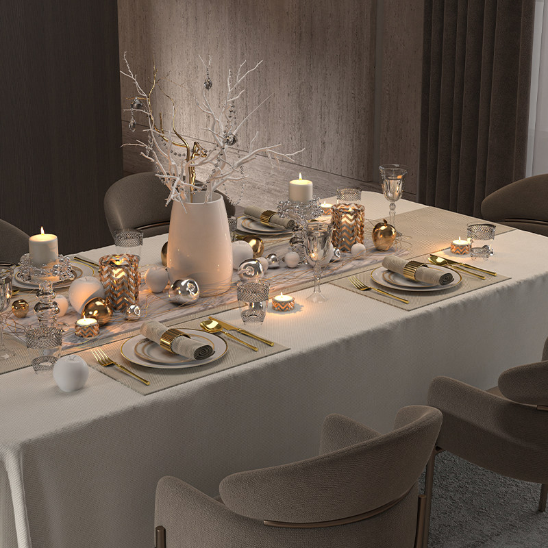 高级感餐垫布艺防水轻奢现在简约法式高颜值西餐盘垫布定制logo