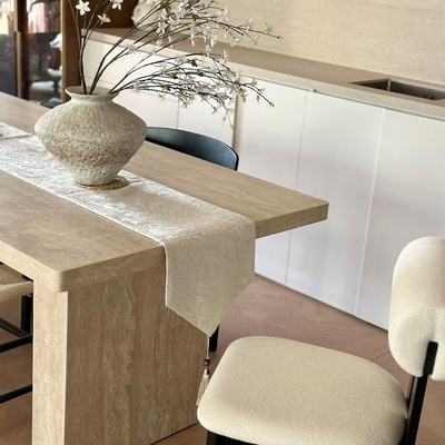 【古尔尼亚】法式桌旗高级复古氛围感色织立体提花防水茶台几布