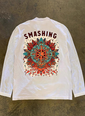 Adonis 重磅 300 克纯棉不透  太阳花彩色花纹 情侣短袖 T 恤夏