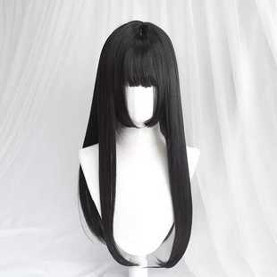 斯万家-cos万用黑棕色姬发式齐刘海公主切长直发假发女-|造梦者|