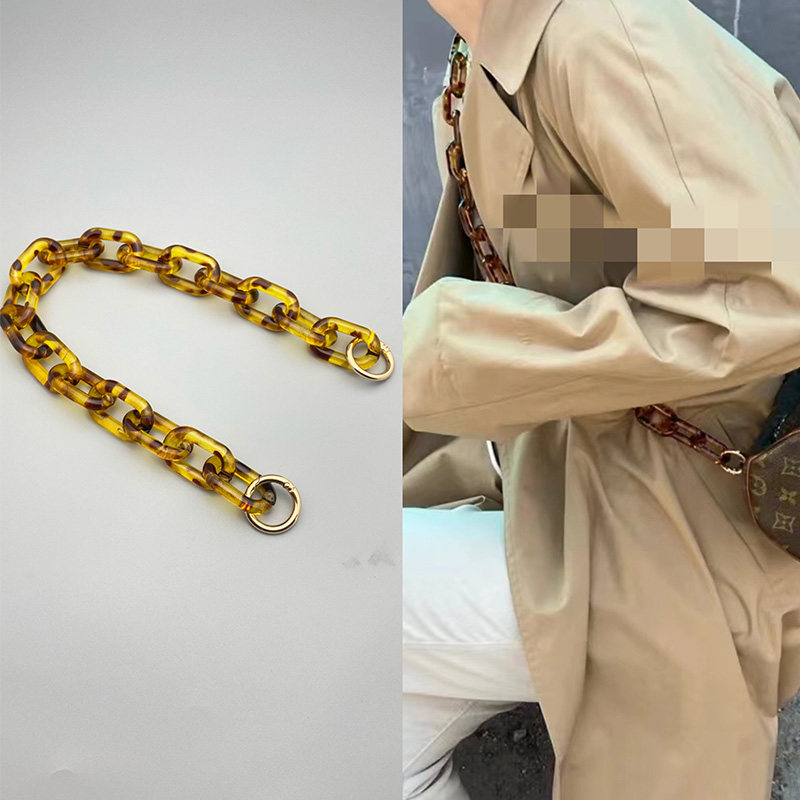 玳瑁豹纹亚克力包带肩带斜挎琥珀亚克力包包链条配件包包带子棕色,服饰配件/皮带/帽子/围巾,包带,淘宝优惠券,粉丝福利购,淘宝优惠卷