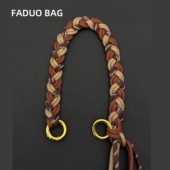 法朵 伊芙琳单肩手提斜挎肩带棕色编织绳包带可替换斜挎肩带配件s