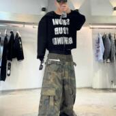 LEARL 迷彩工装 PROJECT GRAILZ 25SS三腰拼接假三件做旧 cargo 裤