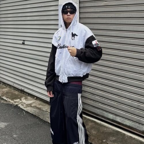 三层撞色拼接条纹设计三腰卫裤