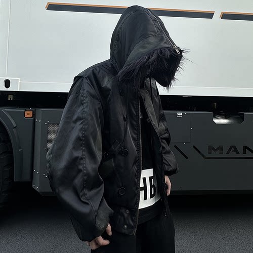GRAILZ做旧轰炸军事风棉服