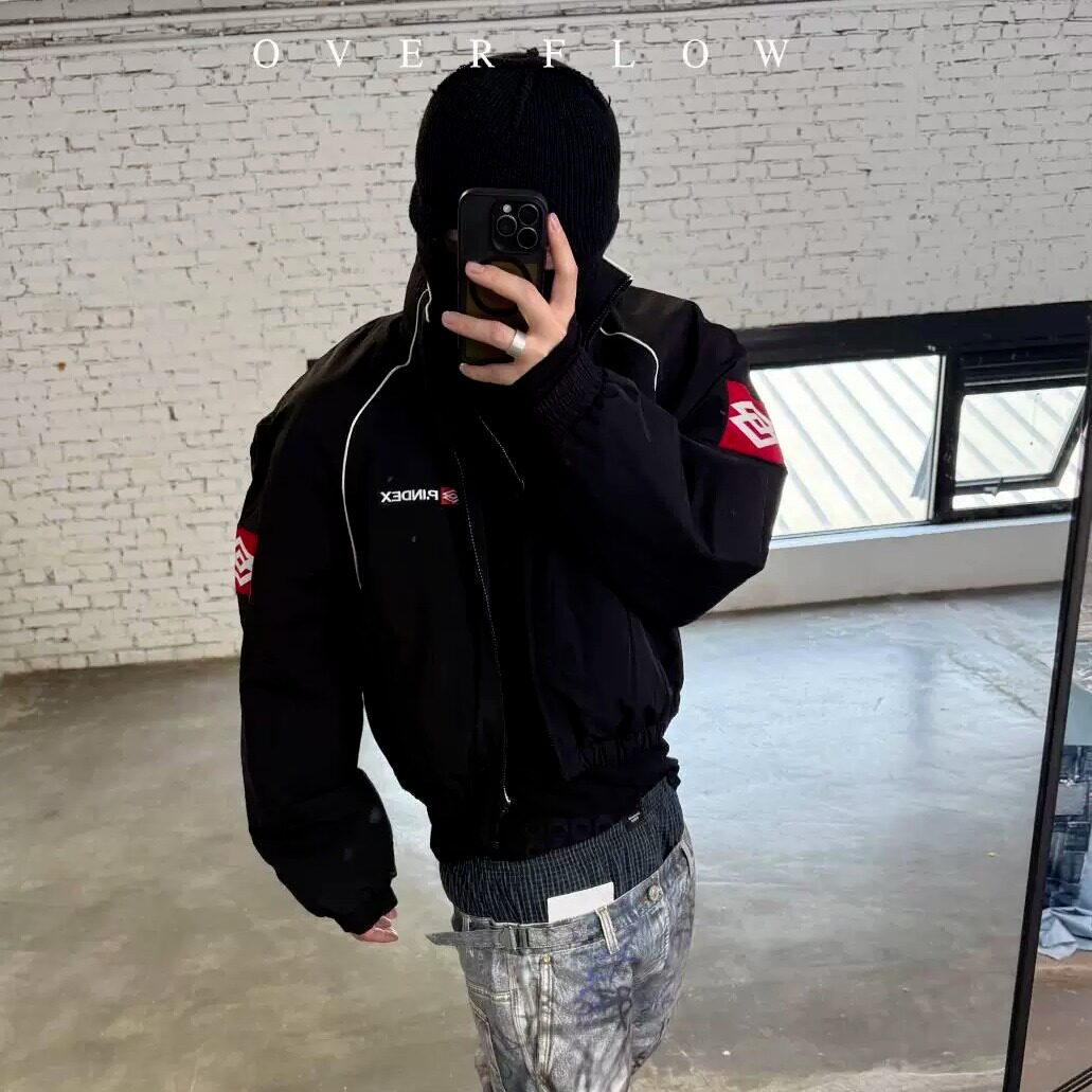 Grailz LEARL 26ss 廓形贴布尼龙垫肩运动夹克短宽立领拉链外套韩