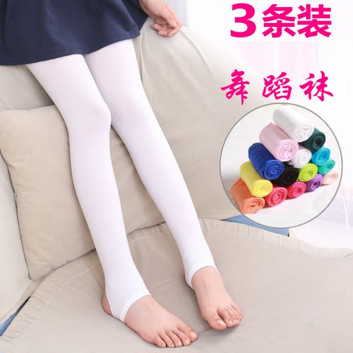 连裤袜儿童丝袜女童打底裤春秋踩脚裤宝宝白色舞蹈袜子练功夏薄款 - 封面