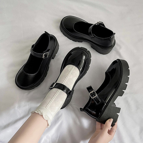 厚底粗跟制服jk春季复古鞋子