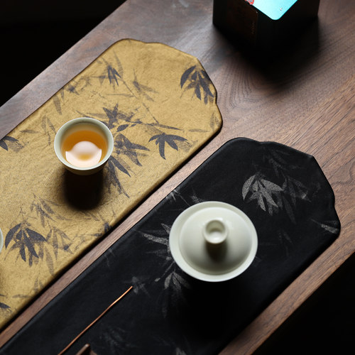 双姊妹中式布艺竹香云纱如意茶席