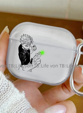 咒术五条悟对灯动漫耳机套适用AirPodsPro2代耳机套苹果2/3/4保护壳五代Pro3