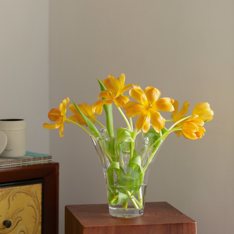 透明玻璃花瓶 现代轻奢简约玻璃花瓶 水培鲜花插花瓶客厅装饰摆件