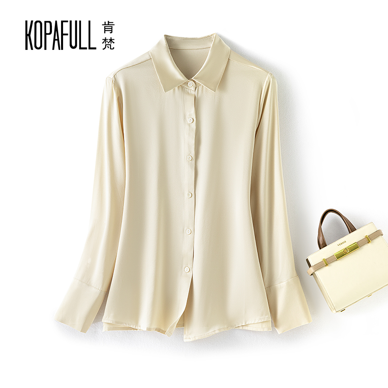 宽松职业装长袖真丝衬衫女