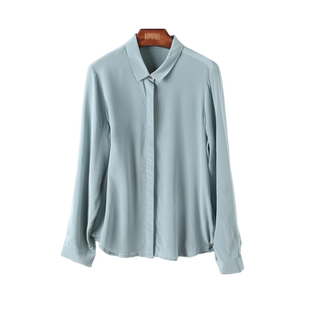 重磅双绉真丝衬衫女长袖2025春气质OL小翻领洋气职业装桑蚕丝上衣