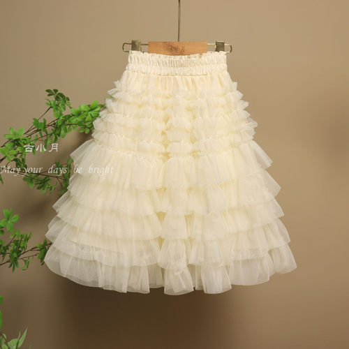 女童网纱蓬蓬半身裙中长款