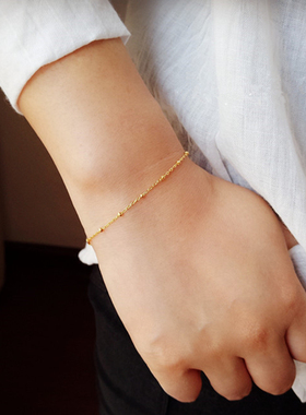 轻奢迷你纯银金豆豆百搭圆珠链