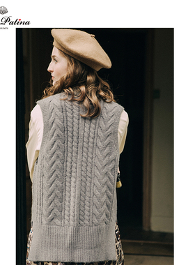 MP英伦复古原创设计 英格兰学院风怀旧Vintage百搭柔软背心开衫