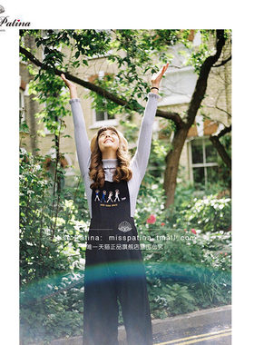 MP英伦复古原创设计 Vintage百搭刺绣修身背带裤