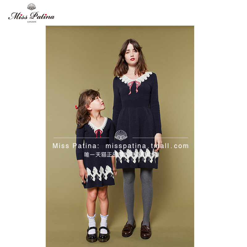 原创系列百搭针织显瘦连衣裙亲子