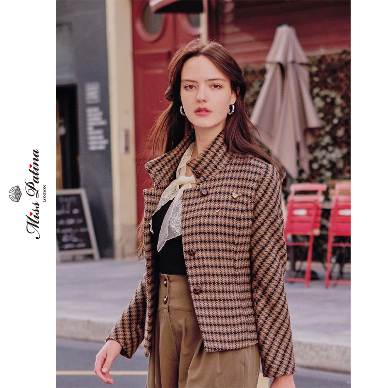 原创骑行经典花呢收腰显瘦外套