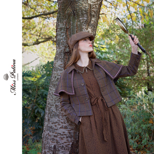 MP大不列颠经典福尔摩斯可拆卸斗篷两穿英国花呢外套花边随机发货