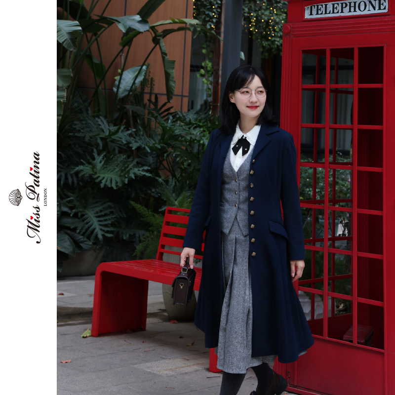 MP西裝領英式馬術長款大衣