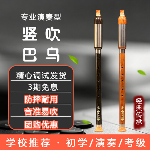 F调G调树脂仿红木仿黑檀木竖吹巴乌乐器云乐坊入门乐器学生初学者 - 封面