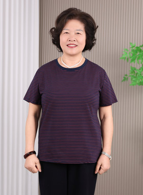 中老年妈妈夏季大码纯棉吸汗小衫