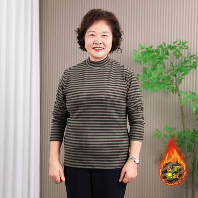 中老年妈妈德绒打底衫舒适有弹力