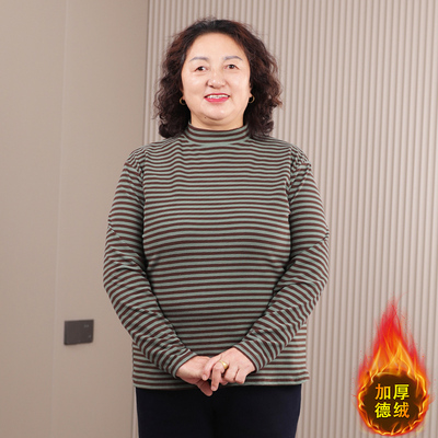 德绒打底衫宽松大码中老年秋冬