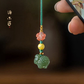 禅木匠 天然和田玉蜜蜡生肖羊吊坠手机链挂件女可爱 福气羊吊坠