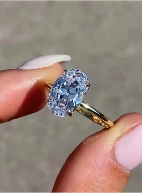 婚礼高奢椭圆锆石女戒指时尚