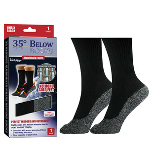 Aluminum coated fiber heating socks for leg discomfort const