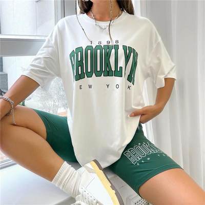 Summer Casual T-shirt Women Letter Printed tops Casual T恤女