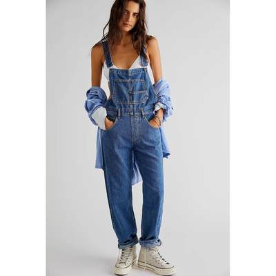 Cross border loose denim straps and long pants for women