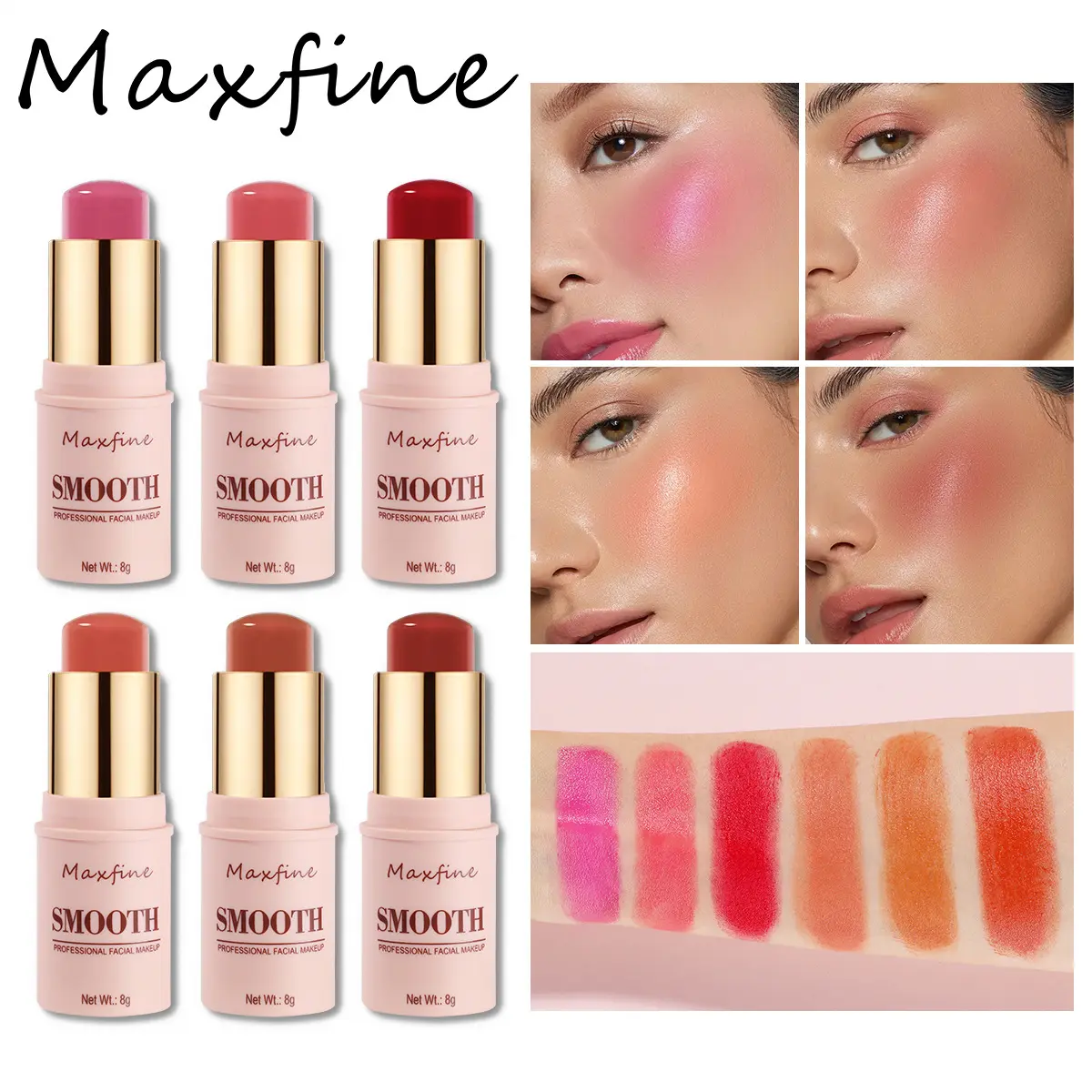 跨境彩妆MAXFINE腮红棒套装