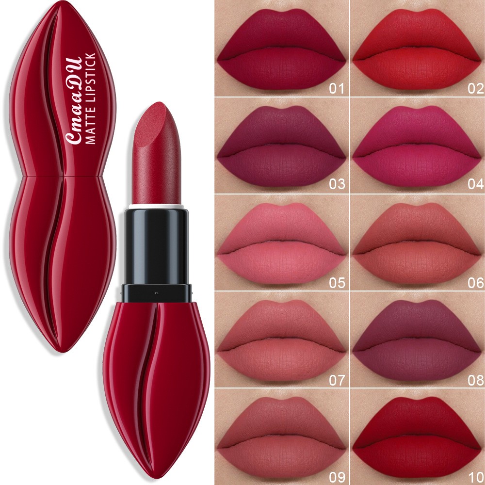 10 color lip shape Matte Lipstick Waterproof Lasting Long La