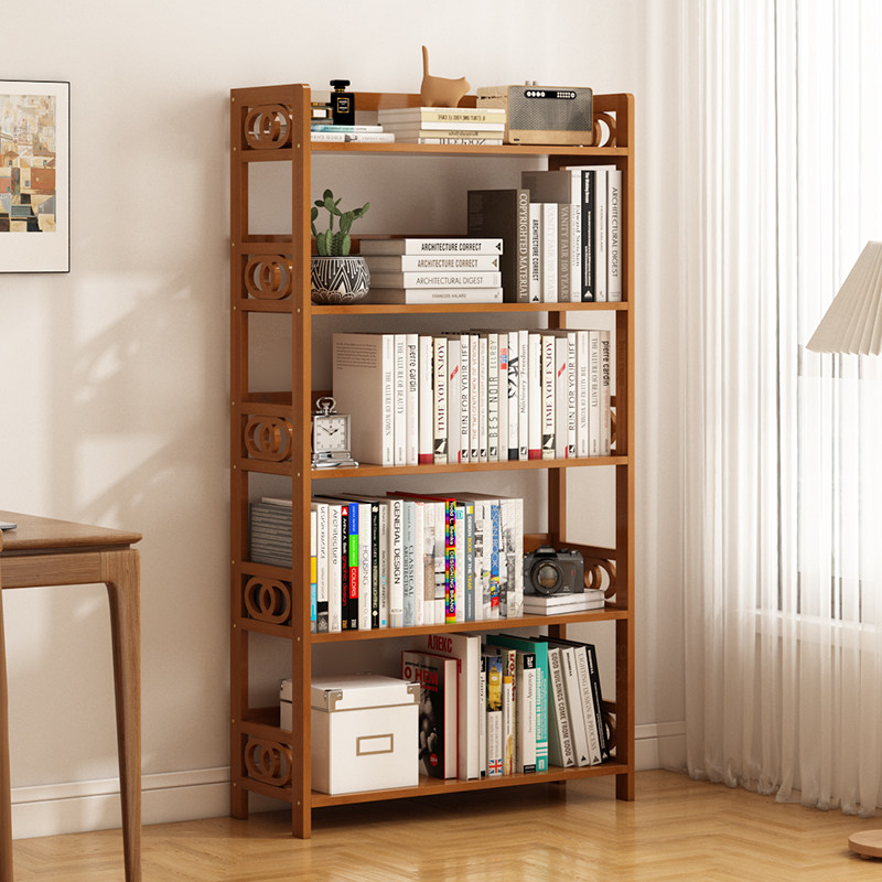 简易书架置物架落地家用学生放书架子儿童书柜实木多层竹子收纳架,住宅家具,书架,淘宝优惠券,粉丝福利购,淘宝优惠卷