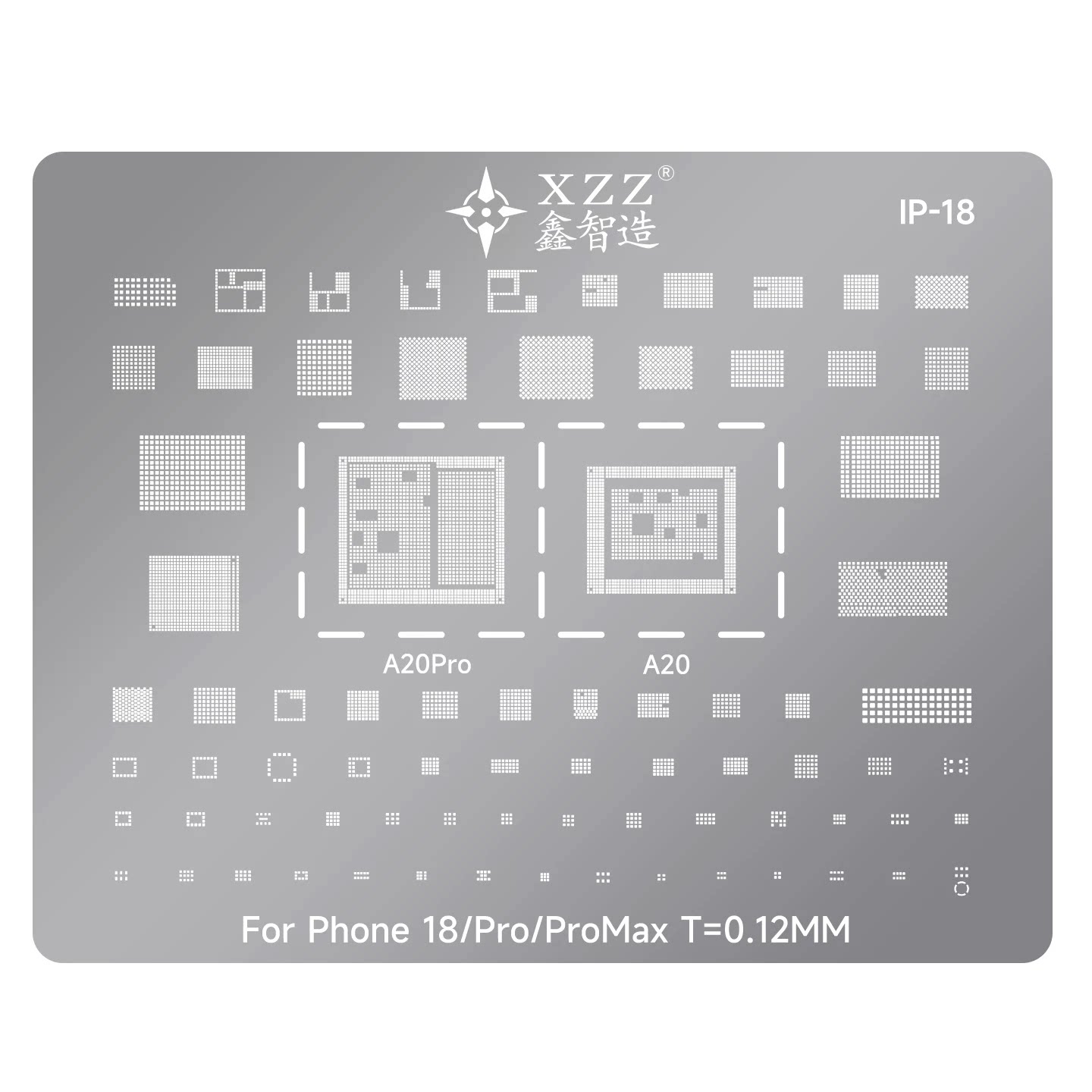 适用于IP苹果iPhone18Pro/ProMax/Duo/A20Pro/CPU综合植锡网钢网