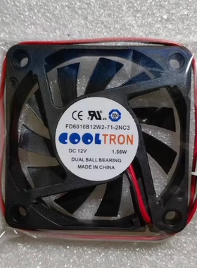 COOLTRON原装FD6010B12W2-71-2NC3 12V1.56W 6CM机箱电源散热风扇